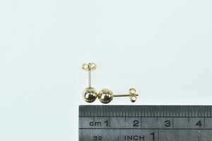 10K 5mm Vintage Round Ball Sphere Stud Earrings Yellow Gold