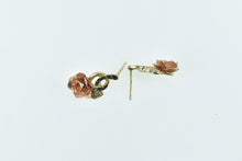 Load image into Gallery viewer, 10K 3D Two Tone Flower Rose Vintage Earrings Yellow Gold