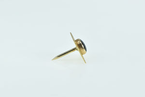 10K Square Black Star Sapphire Lapel Pin/Brooch Yellow Gold