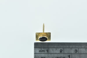 10K Square Black Star Sapphire Lapel Pin/Brooch Yellow Gold