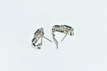 Load image into Gallery viewer, 14K Radiant Cut Citrine Diamond French Clip Earrings White Gold