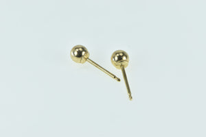 14K 3.9mm Vintage Round Ball Sphere Stud Earrings Yellow Gold