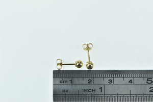 14K 3.9mm Vintage Round Ball Sphere Stud Earrings Yellow Gold