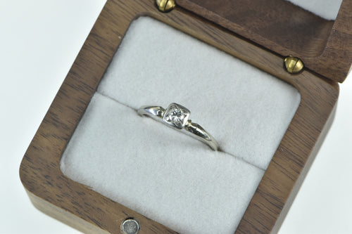18K 1940's Diamond Solitaire Classic Promise Ring White Gold