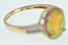 Load image into Gallery viewer, 10K Mexican Fire Opal Diamond Engagement Ring Rose Gold