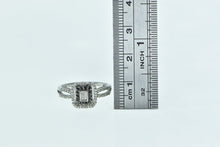 Load image into Gallery viewer, 10K Princess Diamond Black Halo Engagement Ring White Gold