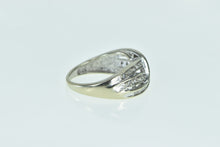 Load image into Gallery viewer, 10K Baguette Wavy Diamond Vintage Statement Ring White Gold