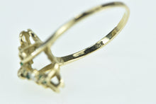 Load image into Gallery viewer, 10K Emerald Diamond Wavy Vintage Statement Ring Yellow Gold