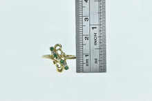 Load image into Gallery viewer, 10K Emerald Diamond Wavy Vintage Statement Ring Yellow Gold