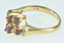 Load image into Gallery viewer, 10K Marquise Ruby Vintage Diamond Slanted Ring Yellow Gold