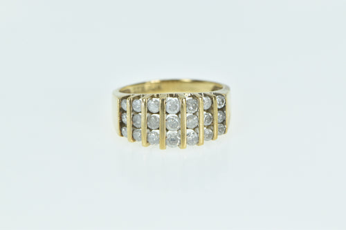 10K 0.93 Ctw Diamond Graduated Channel Band Ring Yellow Gold
