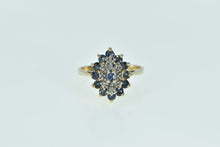 Load image into Gallery viewer, 10K Marquise Sapphire Diamond Halo Statement Ring Yellow Gold