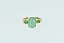 Load image into Gallery viewer, 10K Oval Aventurine Syn. Emerald Statement Ring Yellow Gold