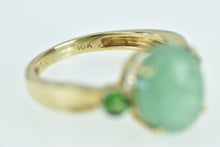 Load image into Gallery viewer, 10K Oval Aventurine Syn. Emerald Statement Ring Yellow Gold