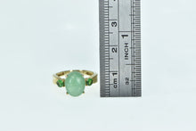 Load image into Gallery viewer, 10K Oval Aventurine Syn. Emerald Statement Ring Yellow Gold