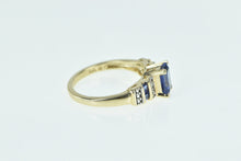 Load image into Gallery viewer, 10K Marquise Syn. Sapphire Diamond Vintage Ring Yellow Gold