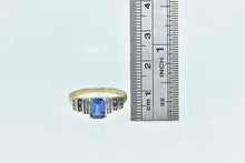 Load image into Gallery viewer, 10K Marquise Syn. Sapphire Diamond Vintage Ring Yellow Gold