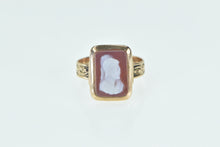 Load image into Gallery viewer, 10K Victorian Carved Shell Cameo Statement Ring Yellow Gold