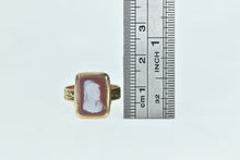 Load image into Gallery viewer, 10K Victorian Carved Shell Cameo Statement Ring Yellow Gold