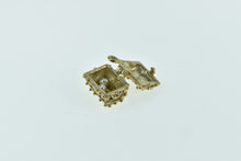 Load image into Gallery viewer, 9K 3D Articulated Treasure Chest Seed Pearl Charm/Pendant Yellow Gold