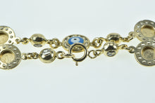 Load image into Gallery viewer, 14K Enamel Nazar Evil Eye CZ Protection Chain Bracelet 7.25&quot; Yellow Gold