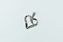 Load image into Gallery viewer, 10K Vintage Diamond Curvy Heart Love Symbol Pendant White Gold