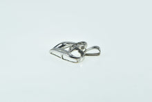 Load image into Gallery viewer, 10K Vintage Diamond Curvy Heart Love Symbol Pendant White Gold
