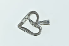 Load image into Gallery viewer, 10K Vintage Diamond Curvy Heart Love Symbol Pendant White Gold