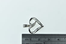 Load image into Gallery viewer, 10K Vintage Diamond Curvy Heart Love Symbol Pendant White Gold