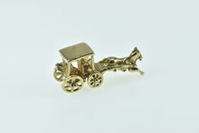 Load image into Gallery viewer, 10K 3D Articulated Horse Drawn Carriage Charm/Pendant Yellow Gold