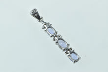 Load image into Gallery viewer, 10K Oval Tanzanite Diamond Tiered Bar Drop Pendant White Gold