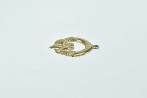 9K Claddagh Traditional Celtic Loyalty Symbol Charm/Pendant Yellow Gold
