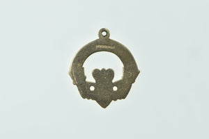 9K Claddagh Traditional Celtic Loyalty Symbol Charm/Pendant Yellow Gold