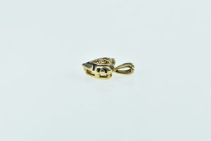 14K Diamond Love Heart Vintage Romantic Charm/Pendant Yellow Gold