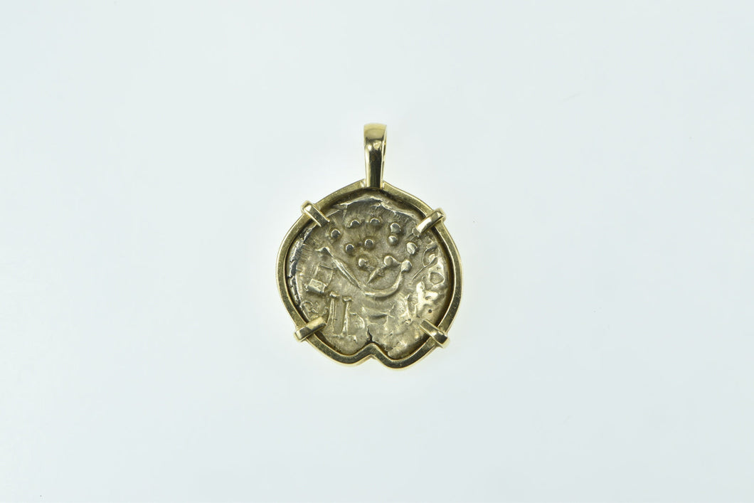 18K Ancient Coin Vintage Statement Pendant Yellow Gold