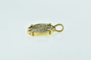 18K Ancient Coin Vintage Statement Pendant Yellow Gold