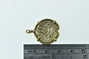 18K Ancient Coin Vintage Statement Pendant Yellow Gold