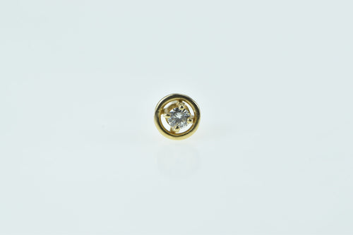 14K Diamond Round Circle Vintage Lapel Pin/Brooch Yellow Gold