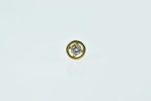 14K Diamond Round Circle Vintage Lapel Pin/Brooch Yellow Gold