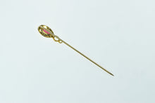 Load image into Gallery viewer, 14K Victorian Oval Syn. Ruby Swirl Spiral Stick Pin Yellow Gold