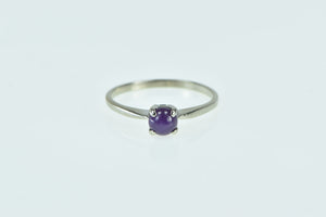 10K Natural Ruby Cabochon Vintage Statement Ring White Gold