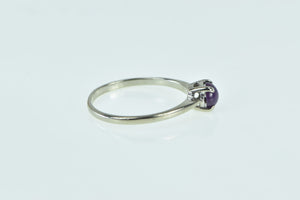 10K Natural Ruby Cabochon Vintage Statement Ring White Gold