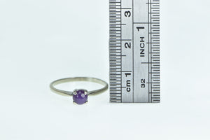 10K Natural Ruby Cabochon Vintage Statement Ring White Gold