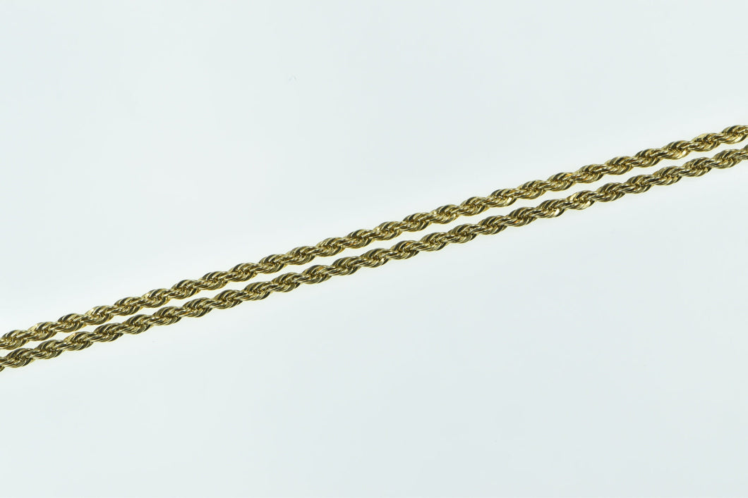Sterling Silver 2.4mm Rope Link Gold Plated Chain Necklace 24