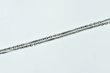 Load image into Gallery viewer, Platinum 1.4mm Vintage Cable Hybrid Bar Link Chain Necklace 21&quot;