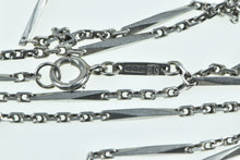 Load image into Gallery viewer, Platinum 1.4mm Vintage Cable Hybrid Bar Link Chain Necklace 21&quot;