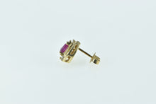 Load image into Gallery viewer, 14K Pear Ruby Diamond Accent Single Vintage Earring Yellow Gold