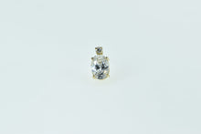 Load image into Gallery viewer, 14K Oval CZ Diamond Accent Single Stud Earring Yellow Gold