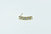 Load image into Gallery viewer, 14K Curved Bar Vintage CZ Single Stud Earring Yellow Gold