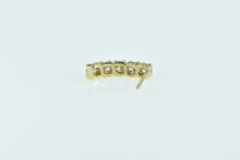 Load image into Gallery viewer, 14K Curved Bar Vintage CZ Single Stud Earring Yellow Gold